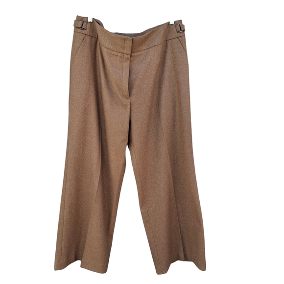 Escada Virgin & Angora Wool Wide-Leg Pants Caramel Romania Women Size 44 /US 14 - Picture 2 of 16